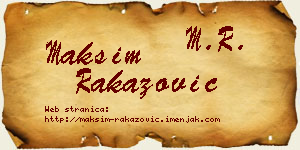 Maksim Rakazović vizit kartica